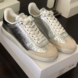 Isabel Marant Bryce Silver Crack Sneakers